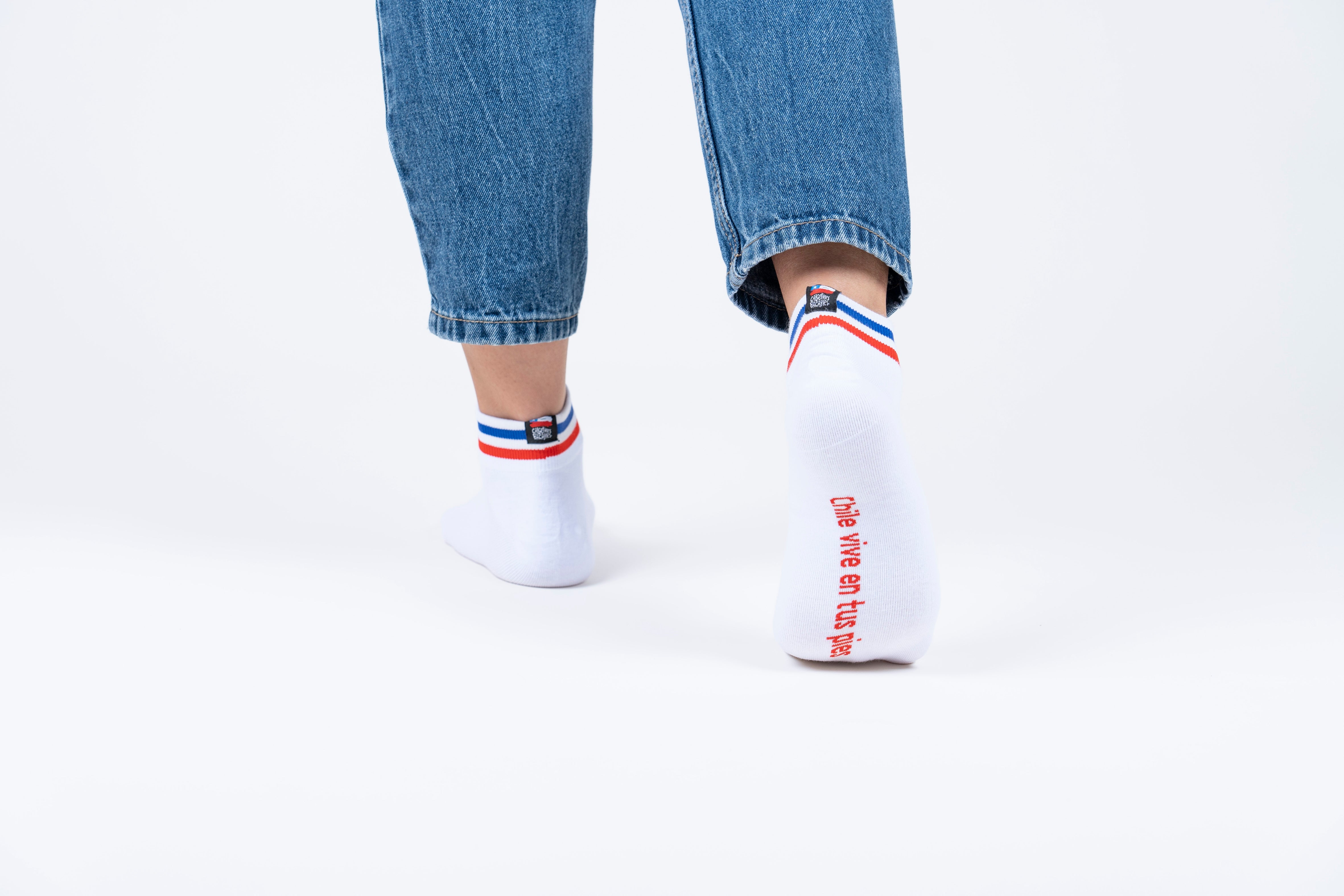 Calcetines Bacanes - Clásicos tricolor blanco cortos