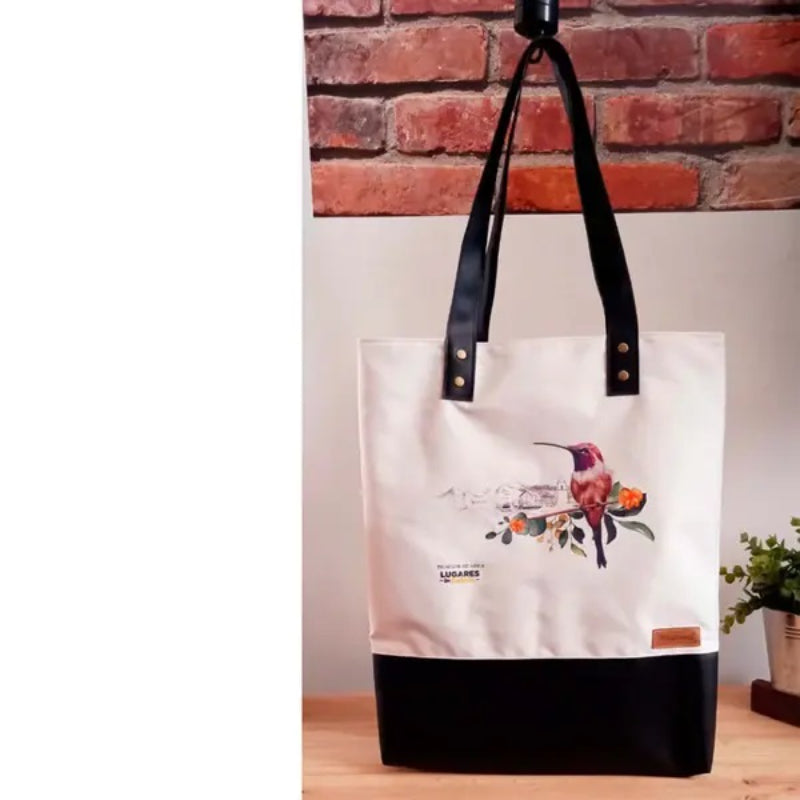 Totebag Ecocuero Negro - Lugares que Hablan