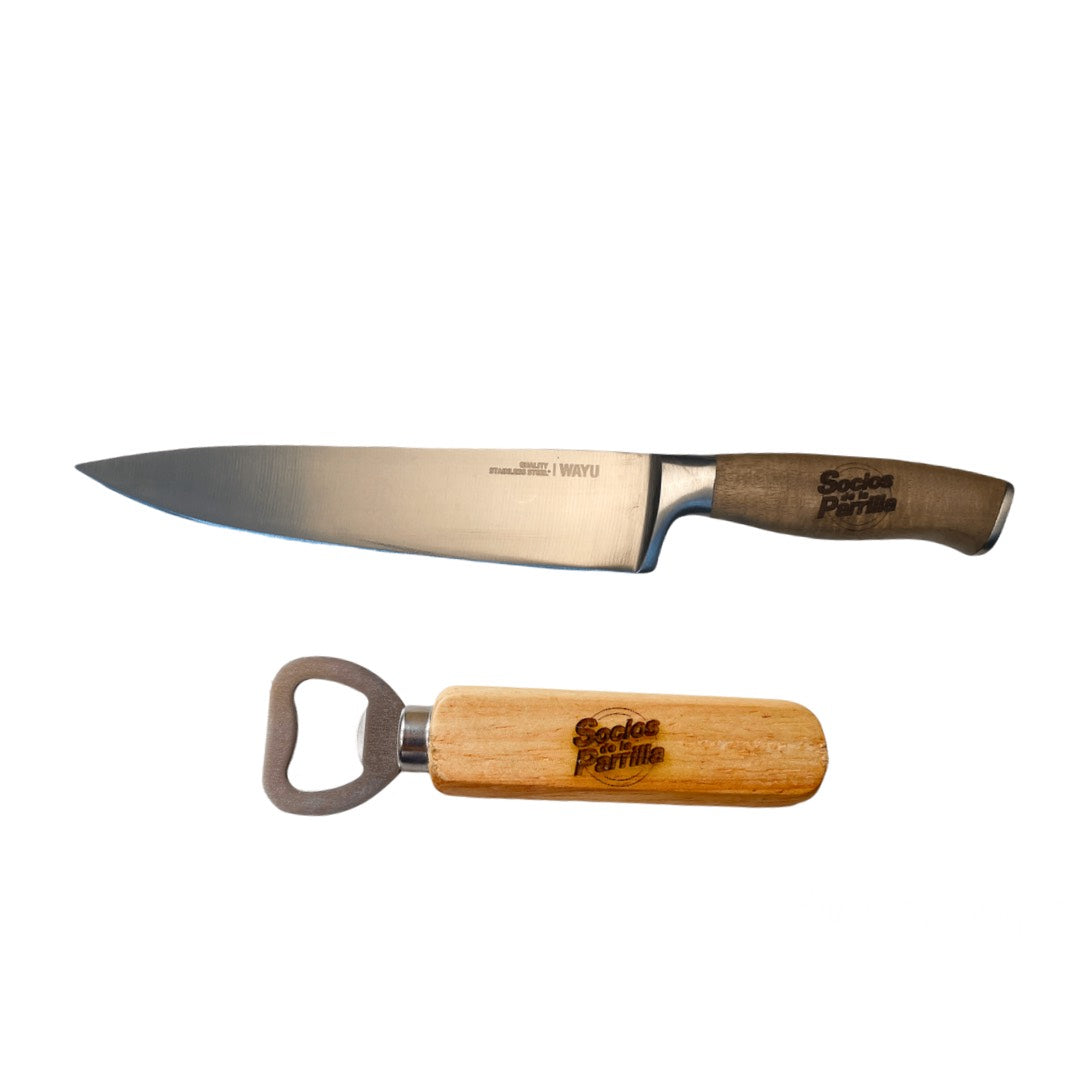 Pack Destapador + Cuchillo Socios De La Parrilla