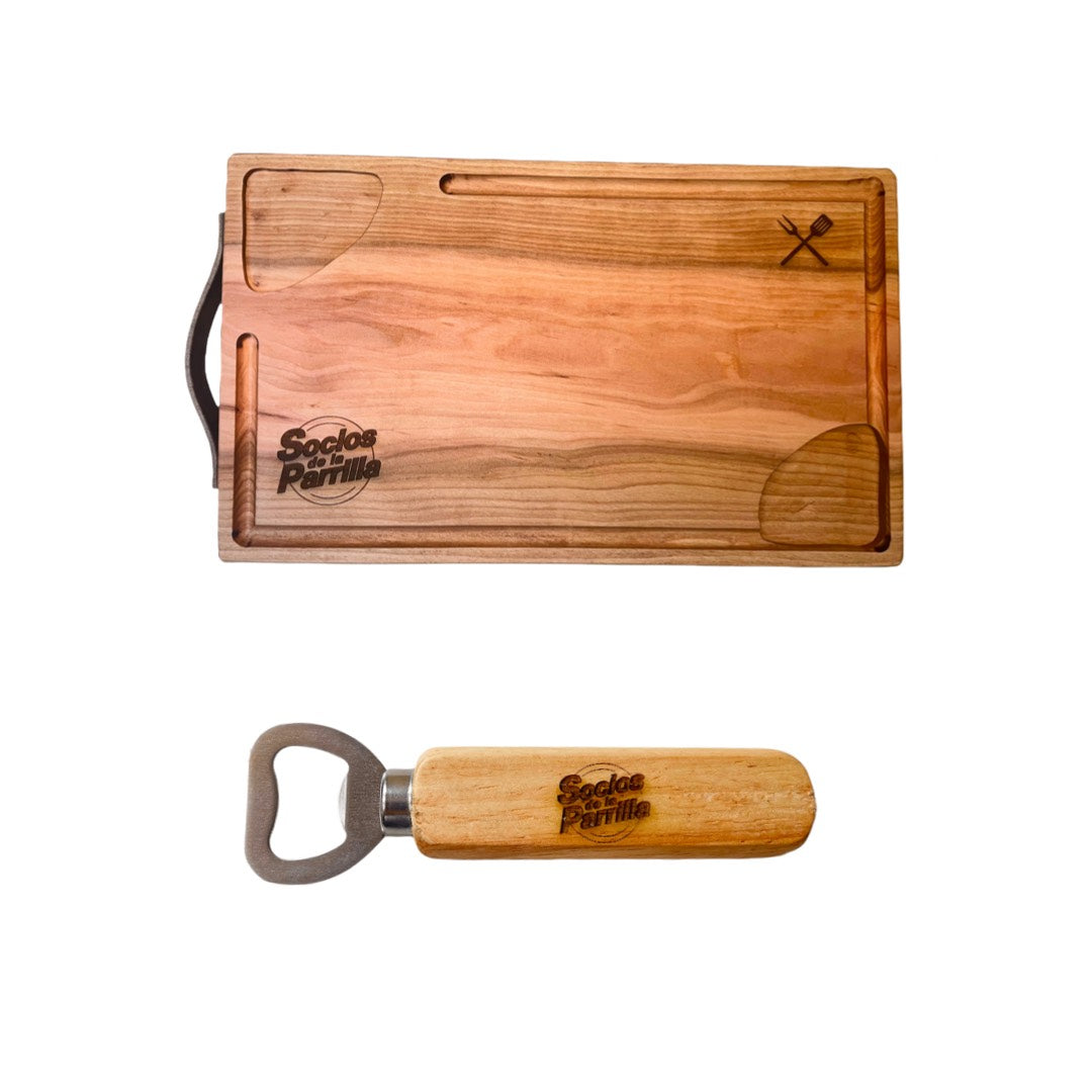 Pack Tabla + Destapador Socios De La Parrilla