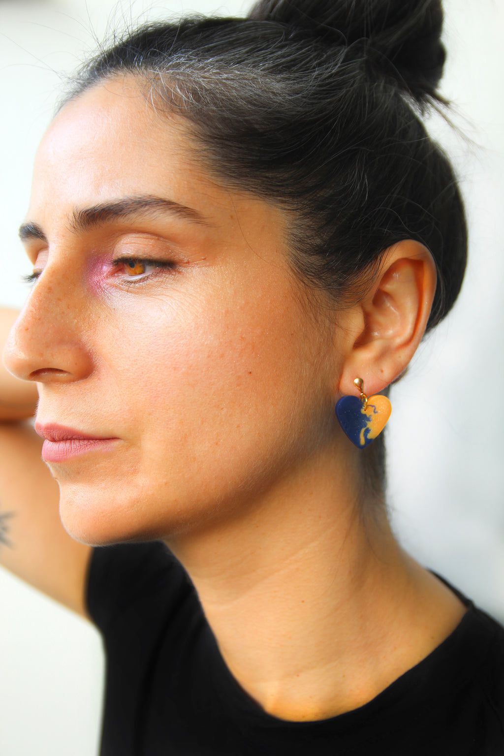 Aros Corazón Bicolor